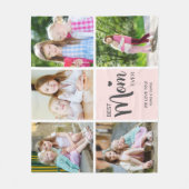 Beste moeder ooit Moederdag Blush Pink Fotocollage Fleece Deken (Voorkant)
