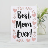Beste moeder ooit, moederdag cadeaubon kaart (Staand voorkant)