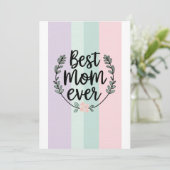 Beste moeder ooit, moederdag cadeaubon kaart (Staand voorkant)