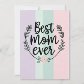 Beste moeder ooit, moederdag cadeaubon kaart (Achterkant)