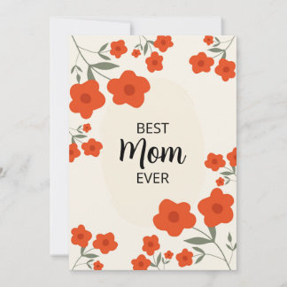 Beste Moeder Ooit-Moederdag Ditsy Oranje bloemkaar Kaart
