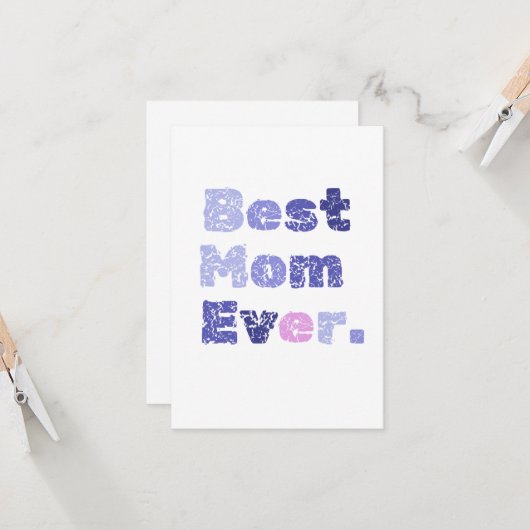 Beste Moeder ooit Moederdag Flat Wenskaart Kaart (Voorkant / Achterkant in situ)