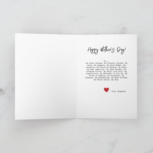 Beste moeder ooit | Moederdag foto kaart (Binnen)