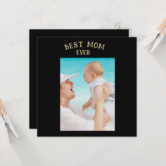 Beste moeder ooit Moederdag foto personaliseren Kaart (Voorkant / Achterkant in situ)