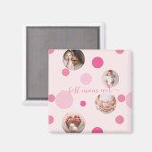 Beste Moeder ooit Moederdag Foto Roze polka stippe Magneet (Voorkant / Achterkant)