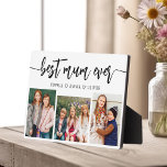 Beste moeder ooit - Moederdag fotocollage Fotoplaat<br><div class="desc">Vier je moeder met de "Best Mum Ever" Moederdag Photo Collage Plaque. Deze gepersonaliseerde plaquette heeft een prachtig gerangschikte collage van gekoesterde foto's, het vastleggen van speciale momenten en herinneringen. De oprechte boodschap "Beste Mam Ooit" voegt een liefdevolle touch toe. Gemaakt van hoogwaardige materialen met een strakke afwerking, het is...</div>
