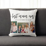 Beste moeder ooit - Moederdag fotocollage Kussen<br><div class="desc">Vier Moederdag met het beste Mum Ever Photo Collage Sierkussen. Deze gepersonaliseerde aandenken beschikt over een prachtig gerangschikte collage van gekoesterde foto's, het vastleggen van speciale momenten met je moeder. Gemaakt van hoogwaardige materialen, voegt het een stijlvolle en sentimentele touch toe aan elke ruimte, perfect om op een bed of...</div>