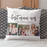 Beste moeder ooit - Moederdag fotocollage Kussen<br><div class="desc">Vier Moederdag met het beste Mum Ever Photo Collage Sierkussen. Deze gepersonaliseerde aandenken beschikt over een prachtig gerangschikte collage van gekoesterde foto's, het vastleggen van speciale momenten met je moeder. Gemaakt van hoogwaardige materialen, voegt het een stijlvolle en sentimentele touch toe aan elke ruimte, perfect om op een bed of...</div>