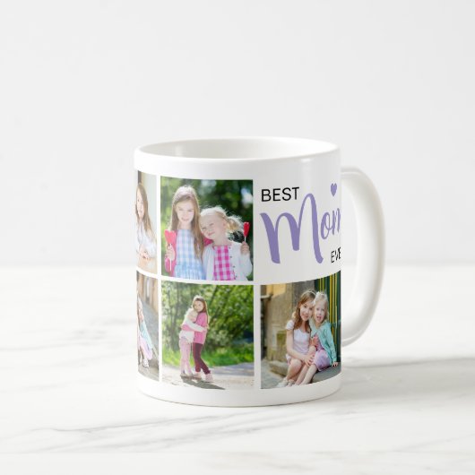 Beste moeder ooit Moederdag Fotocollage Paarse Koffiemok (Voorkant rechts)