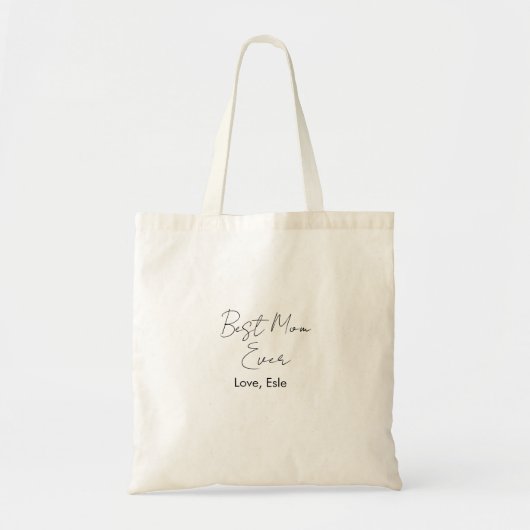 beste moeder ooit moederdag naam datum eenvoudig m tote bag (Voorkant)
