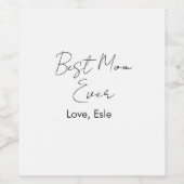 beste moeder ooit moederdag naam datum eenvoudig m wijn etiket (Enkel label)