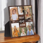 Beste moeder ooit - Moederdag Photo Wood Collage Fotoplaat<br><div class="desc">Vier je moeder met de "Best Mom Ever" Moederdag Photo Collage Plaque. Deze gepersonaliseerde plaquette heeft een prachtig gerangschikte collage van gekoesterde foto's, het vastleggen van speciale momenten en herinneringen. De oprechte boodschap "Beste Mam Ooit" voegt een liefdevolle touch toe. Gemaakt van hoogwaardige materialen met een strakke afwerking, het is...</div>