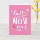 Beste moeder ooit Moederdag Quote | Wenskaart Kaart (Gele Bloem)