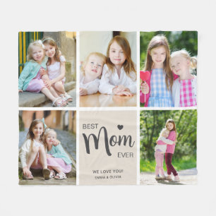 Beste moeder ooit Moederdag tan fotocollage Fleece Deken