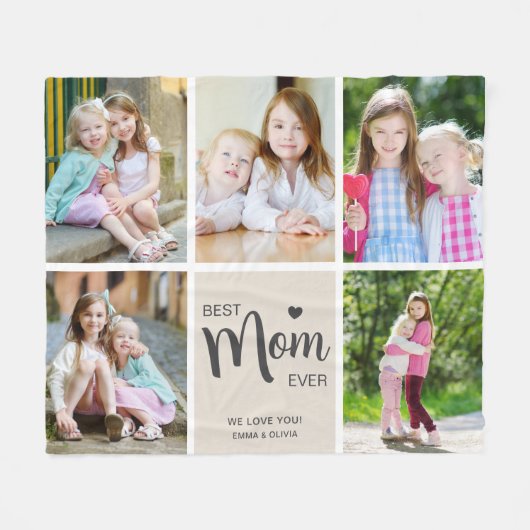 Beste moeder ooit Moederdag tan fotocollage Fleece Deken (Voorkant (Horizontaal))