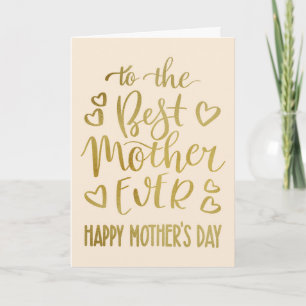 Beste Moeder Ooit Moederdag Typografie in Goud Kaart