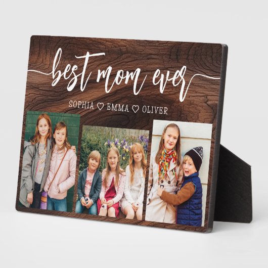 Beste moeder ooit - Moederdag Wood Fotocollage Fotoplaat (Zijkant)