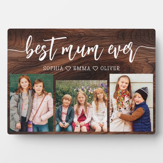 Beste moeder ooit - Moederdag Wood Fotocollage Fotoplaat (voorkant)