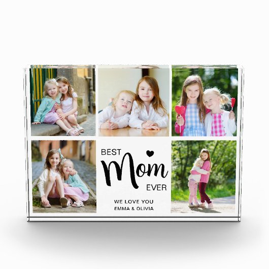 Beste moeder ooit Moederdag zwart wit fotoblok (Voorkant)
