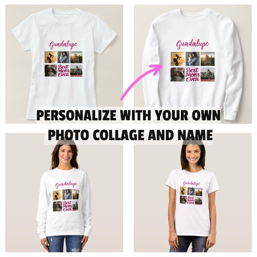 Beste moeder ooit Moeder's foto collage T-shirt
