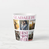 Beste Moeder Ooit Moeder's Fotocollage Roze Latte Mok (Voorkant)