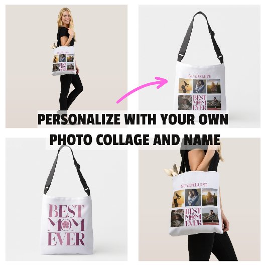 Beste Moeder ooit Moeder's Fotocollage Schattige R Crossbody Tas