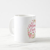 Beste Moeder Ooit Mok | Bloemige Waterverf Koffiek (Voorkant links)