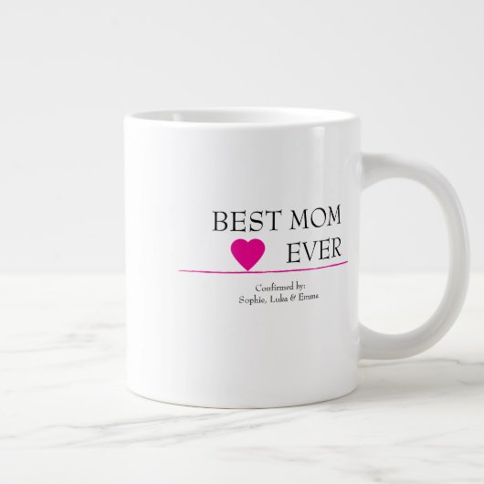 Beste moeder ooit Mok met roze hart - Bevestigd do (Rechts)