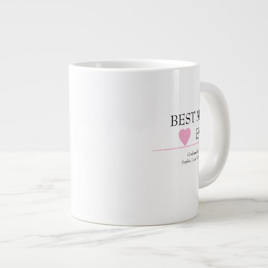 Beste moeder ooit Mok met roze hart - Bevestigd do (Voorkant rechts)