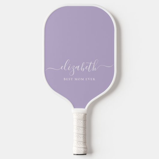 Beste moeder ooit Monogram Lavendel Pickleball Paddle (Voorkant)