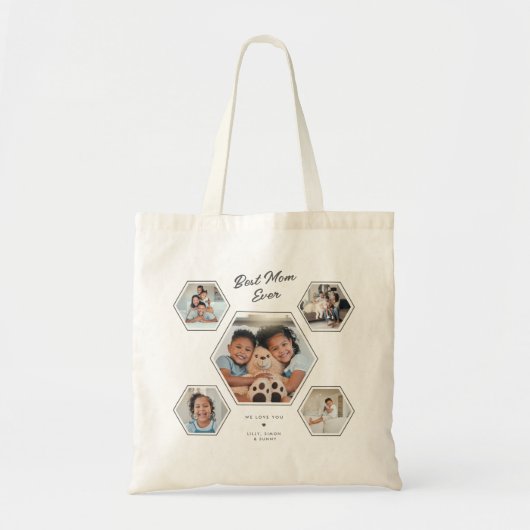 Beste Moeder Ooit Multi Foto Aangepaste Collage Sc Tote Bag (Voorkant)