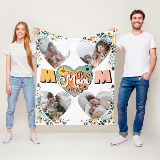 Beste Moeder Ooit Multi Hart vorm Foto Fleece Blan (In situ)