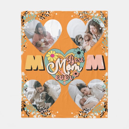 Beste Moeder Ooit Multi Hart vorm Foto Fleece Blan (Voorkant)
