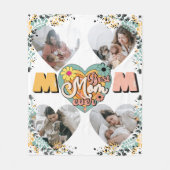 Beste Moeder Ooit Multi Hart vorm Foto Fleece Blan Deken (Voorkant)
