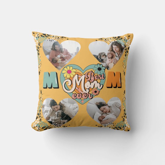 Beste Moeder Ooit Multi Hart vorm Foto Fleece Blan Kussen (Voorkant)