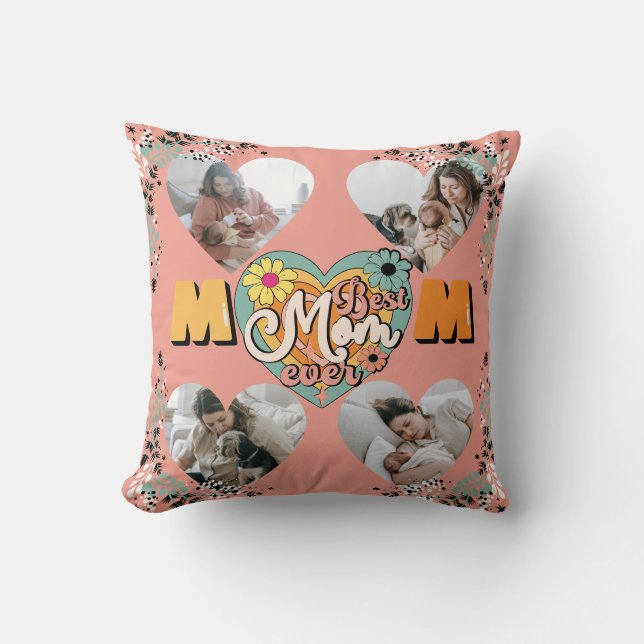 Beste Moeder Ooit Multi Hart vorm Foto Fleece Blan Kussen (Voorkant)