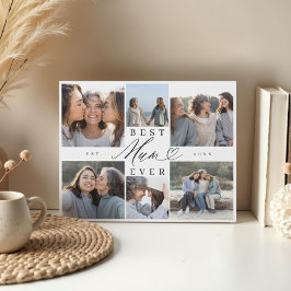 Beste moeder ooit Mum Script Hart Fotocollage Fotoplaat