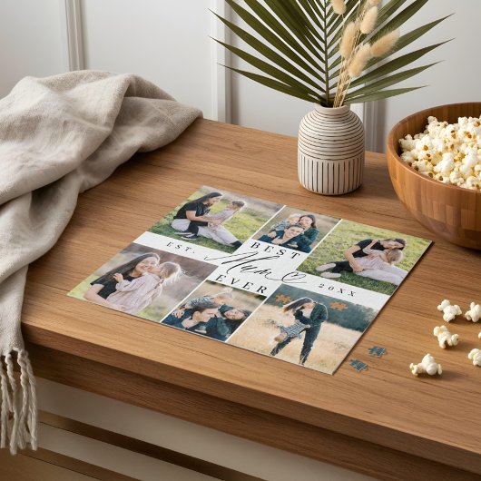 Beste moeder ooit Mum Script Hart Fotocollage Legpuzzel