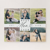 Beste moeder ooit Mum Script Hart Fotocollage Legpuzzel (Horizontaal)