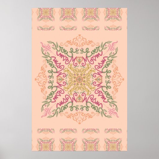 Beste Moeder Ooit Naadloze Fractal Moederdag POSTE Poster (Voorkant)