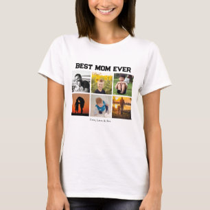 Beste moeder ooit naam en afbeeldingen t-shirt