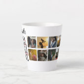 Beste Moeder Ooit Naam & Foto Collage Moederdag Latte Mok (Voorkant)