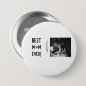 Beste moeder ooit  naam ronde button 7,6 cm (Voorkant /achterkant)