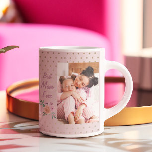 Beste moeder ooit op maat gemaakte foto roze moede koffiemok