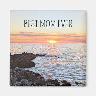 Beste moeder ooit Oranje Sunset Ocean Foto Magneet
