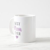 Beste Moeder Ooit Paars Schrift Hart Koffiemok (Voorkant links)