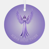 Beste moeder ooit | Paarse en Lila kerstengel Glas Ornament (Achterkant)