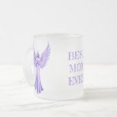 Beste moeder ooit | Paarse en Lila kerstengel Matglas Koffiemok (Voorkant links)