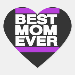 Beste moeder ooit Paarse Hart Sticker