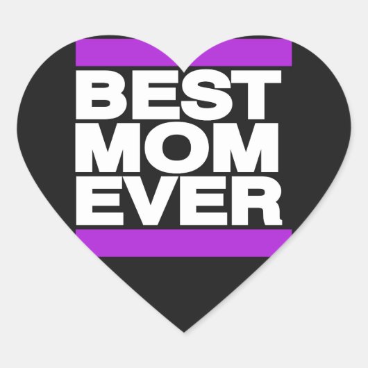 Beste moeder ooit Paarse Hart Sticker (Voorkant)